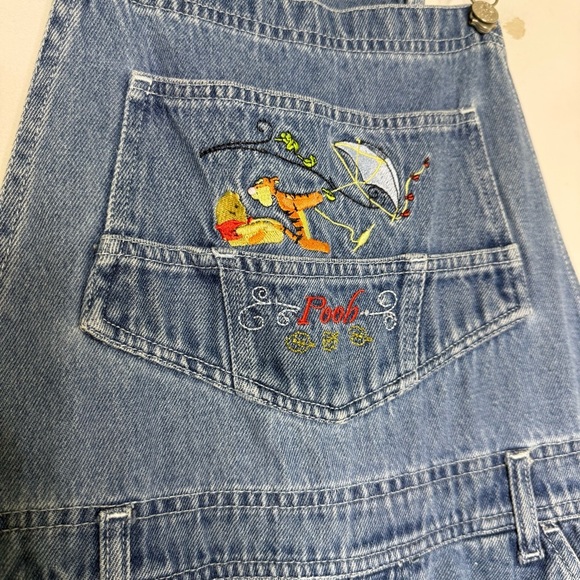 Vintage Winnie the Pooh Denim Overalls Size Medium Embroidered - Picture 6 of 6